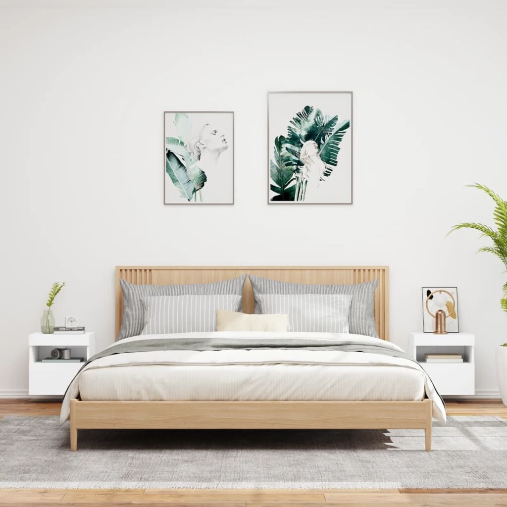 TV Wall Cabinets with LED Lights 2 pcs White 40x30x40 cm Price