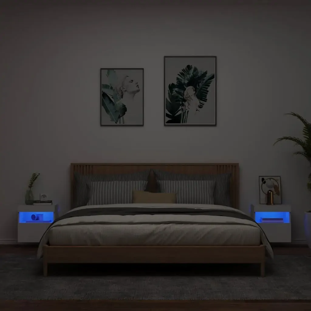 TV Wall Cabinets with LED Lights 2 pcs White 40x30x40 cm Price