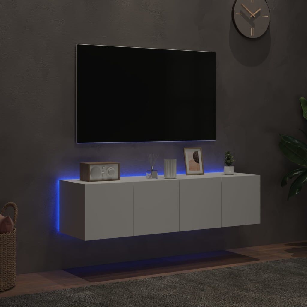 TV Wall Cabinets with LED Lights 2 pcs White 60x35x31 cm Price