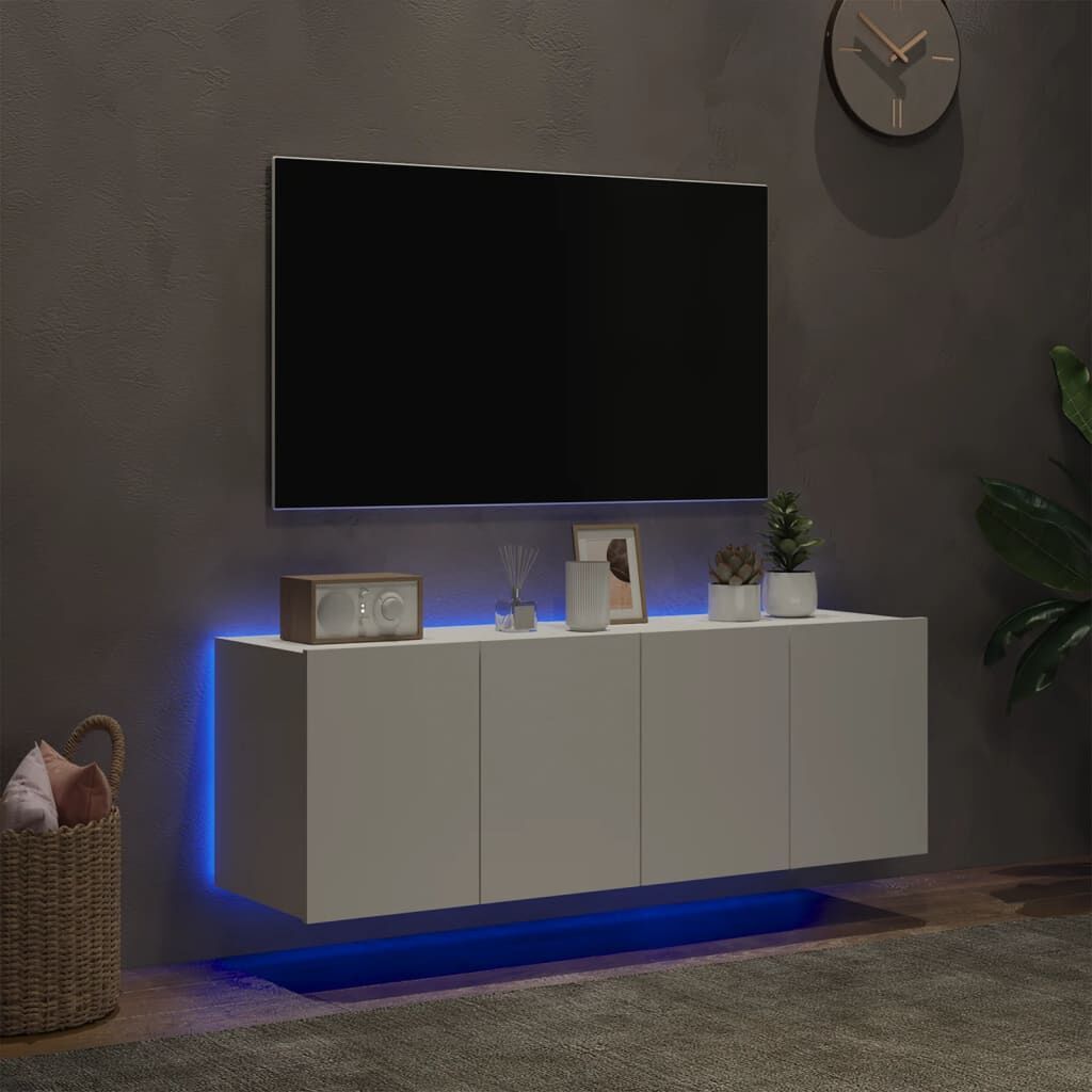 TV Wall Cabinets with LED Lights 2 pcs White 60x35x41 cm Price