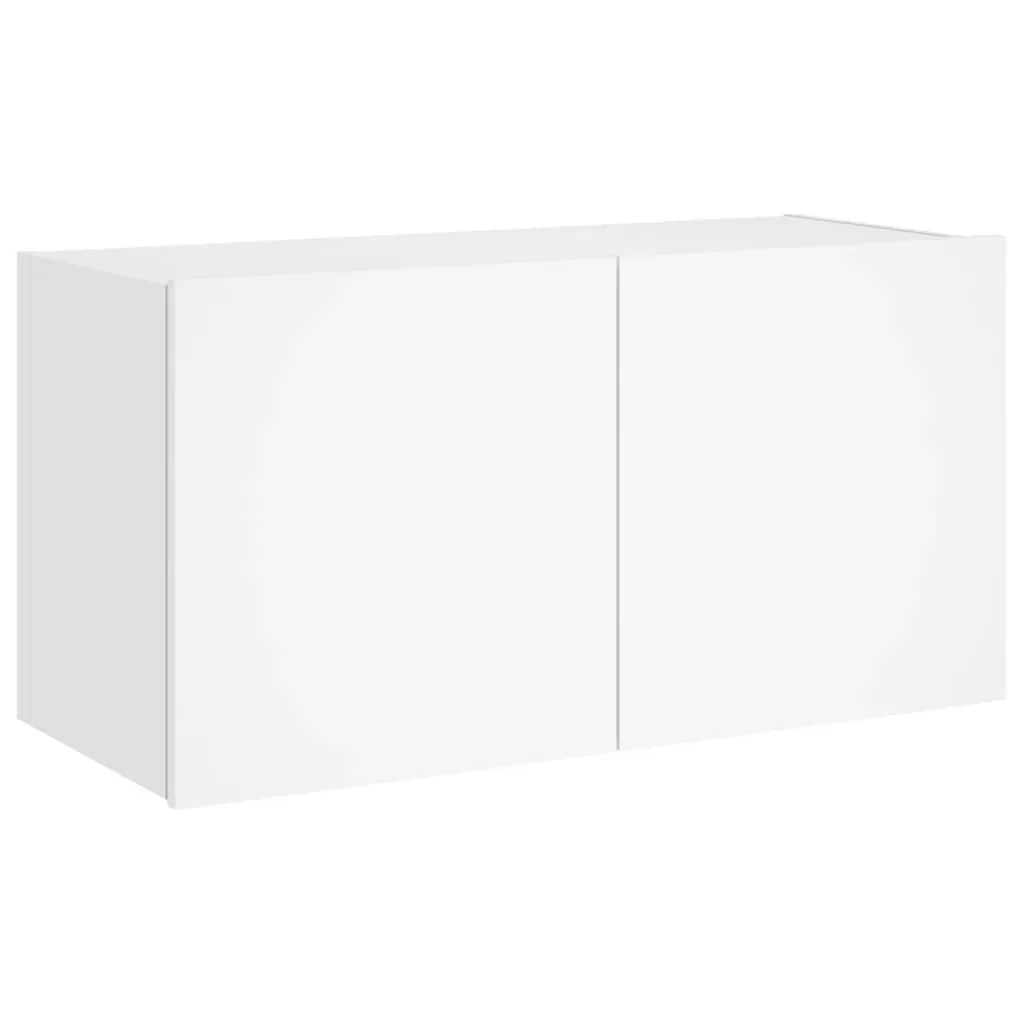 TV Wall Cabinet with LED Lights White 80x35x41 cm Price