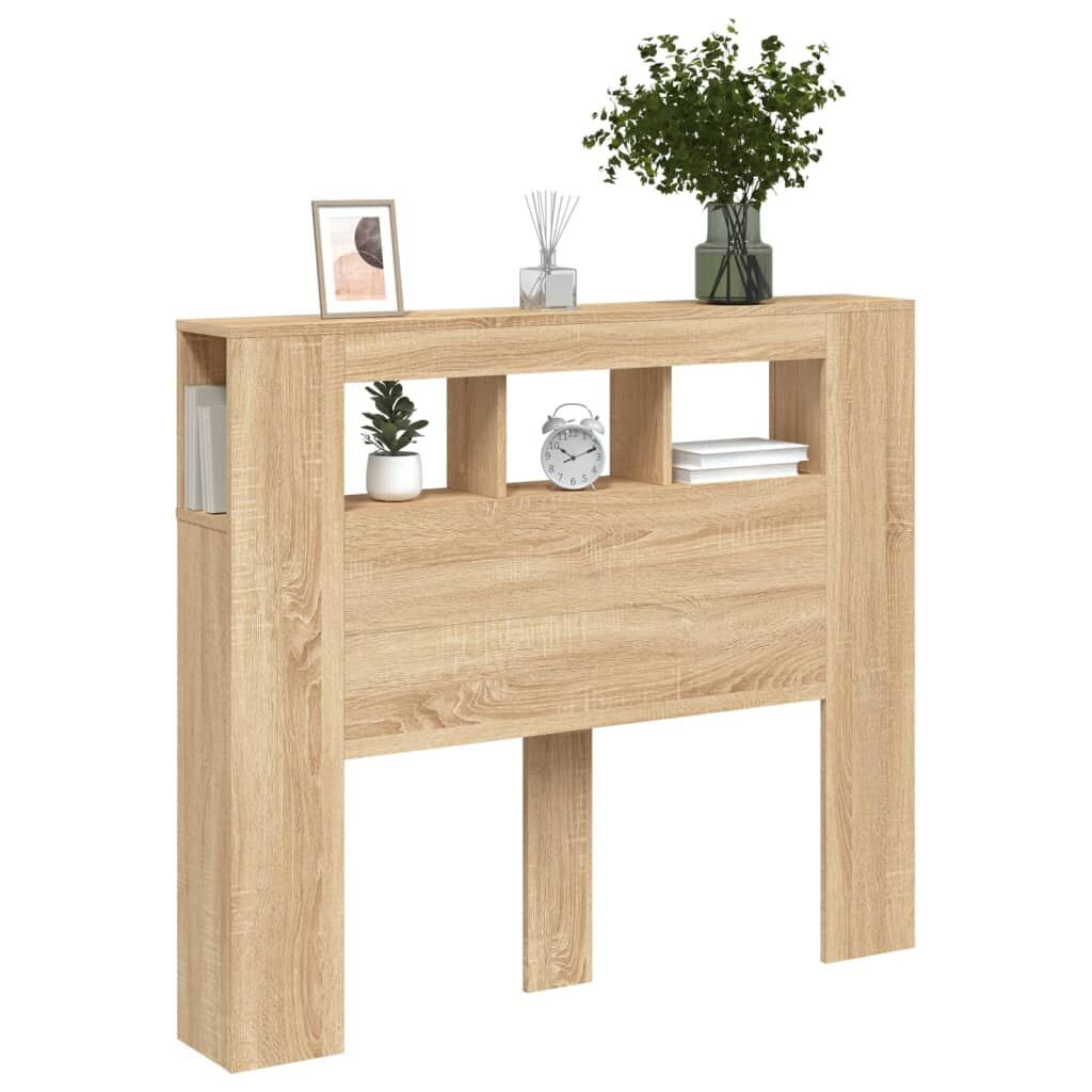LED Headboard Sonoma Oak 120 cm Engineered Wood Price