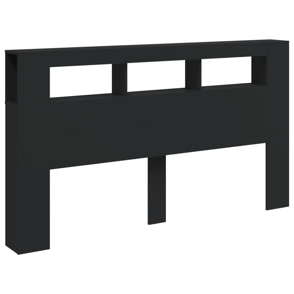 LED Headboard Black 180x18.5x103.5 cm Engineered Wood Price