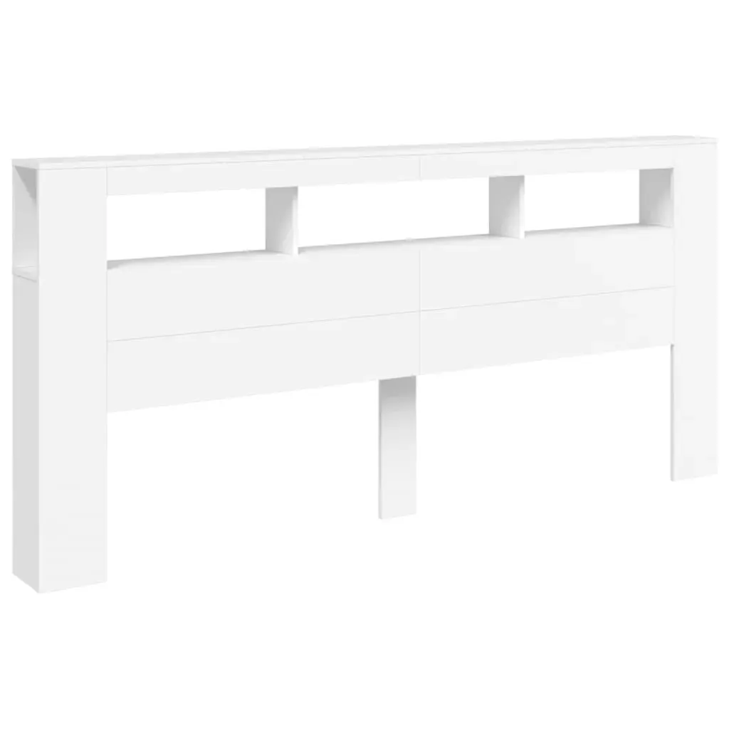 LED Headboard White 220 cm Engineered Wood Price