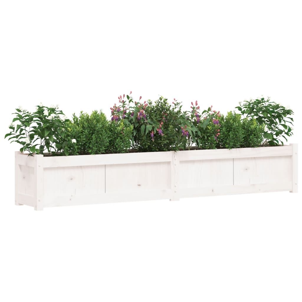 Garden Planters 2 pcs White Solid Wood Pine Price