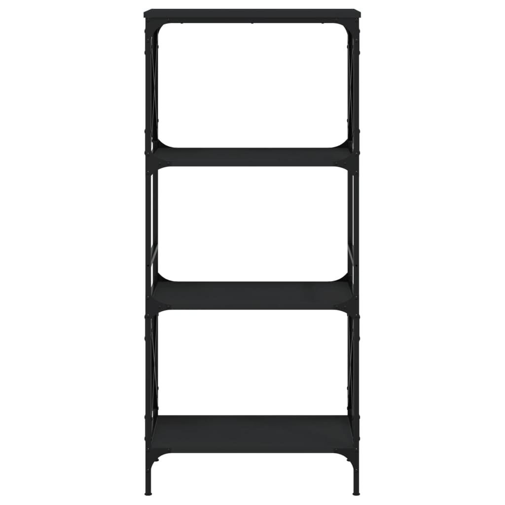 Bookcase 4-Tier Black 59x35x132 cm Engineered Wood Price
