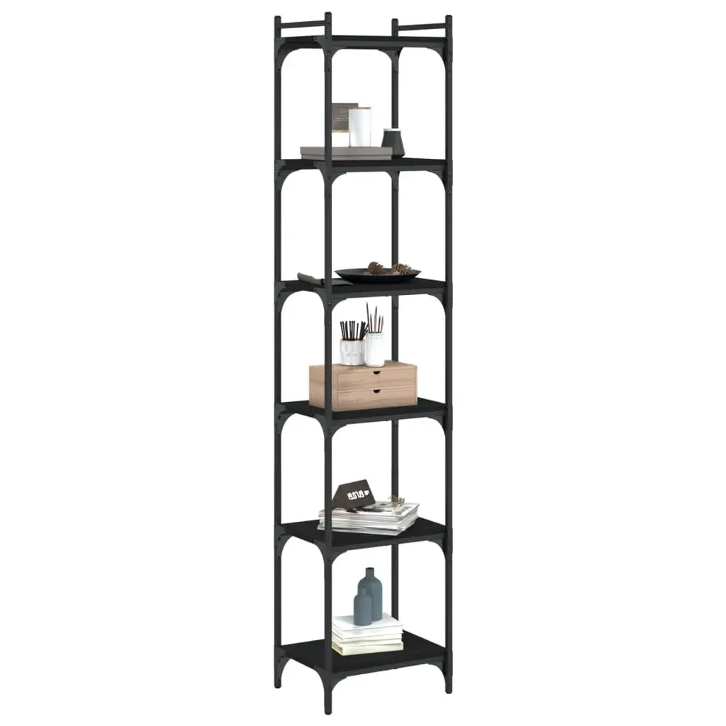 Bookcase 6-Tier Black 40x30x188 cm Engineered Wood Price