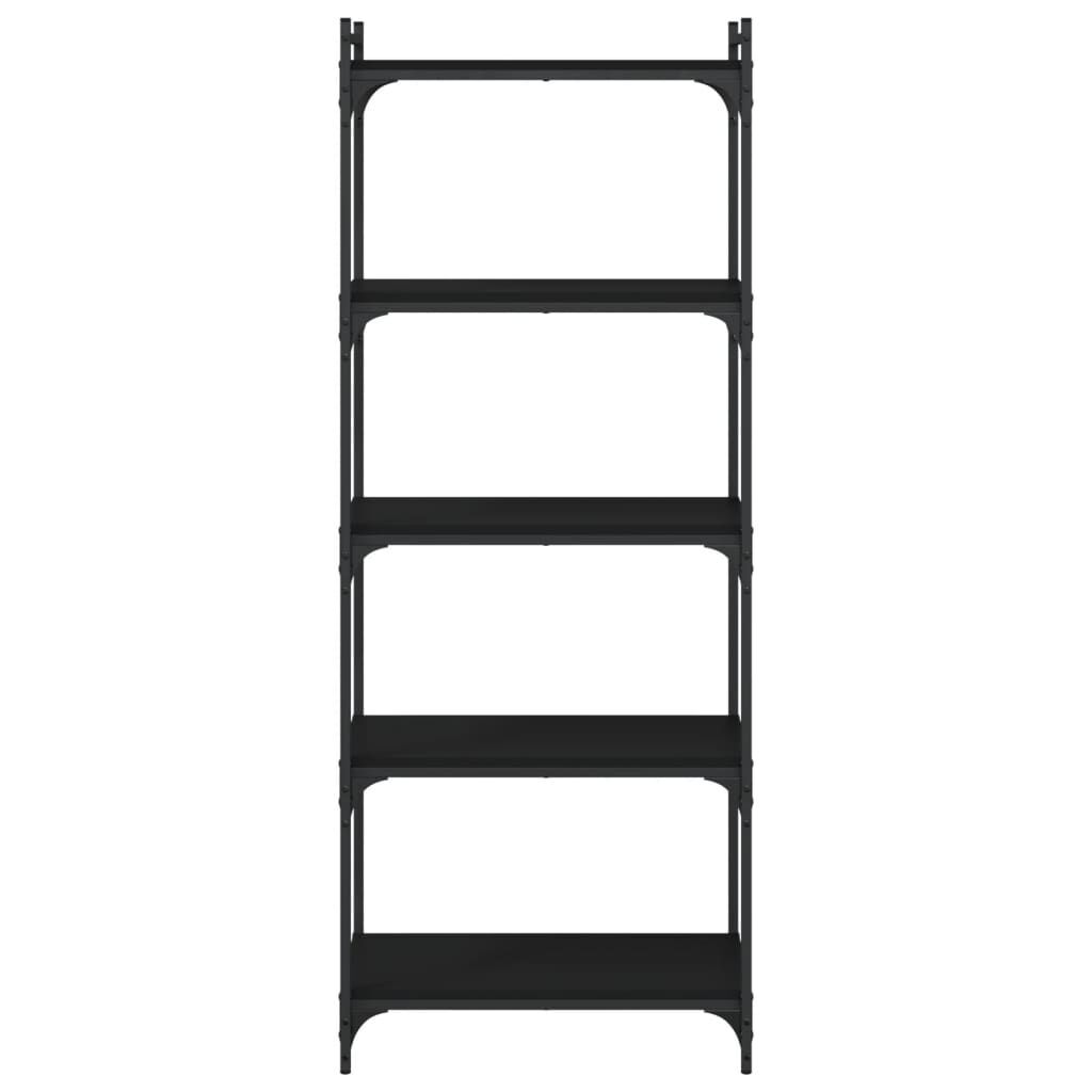Bookcase 5-Tier Black 60x30x154 cm Engineered Wood Price
