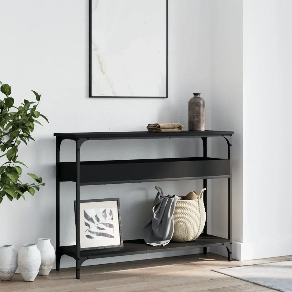 Console Table with Shelf Black 100x29x75cm Engineered Wood Price