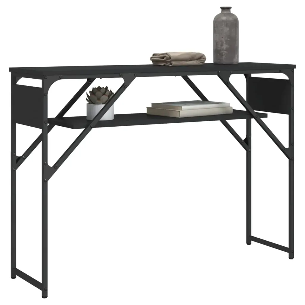 Console Table with Shelf Black 105x30x75cm Engineered Wood Price