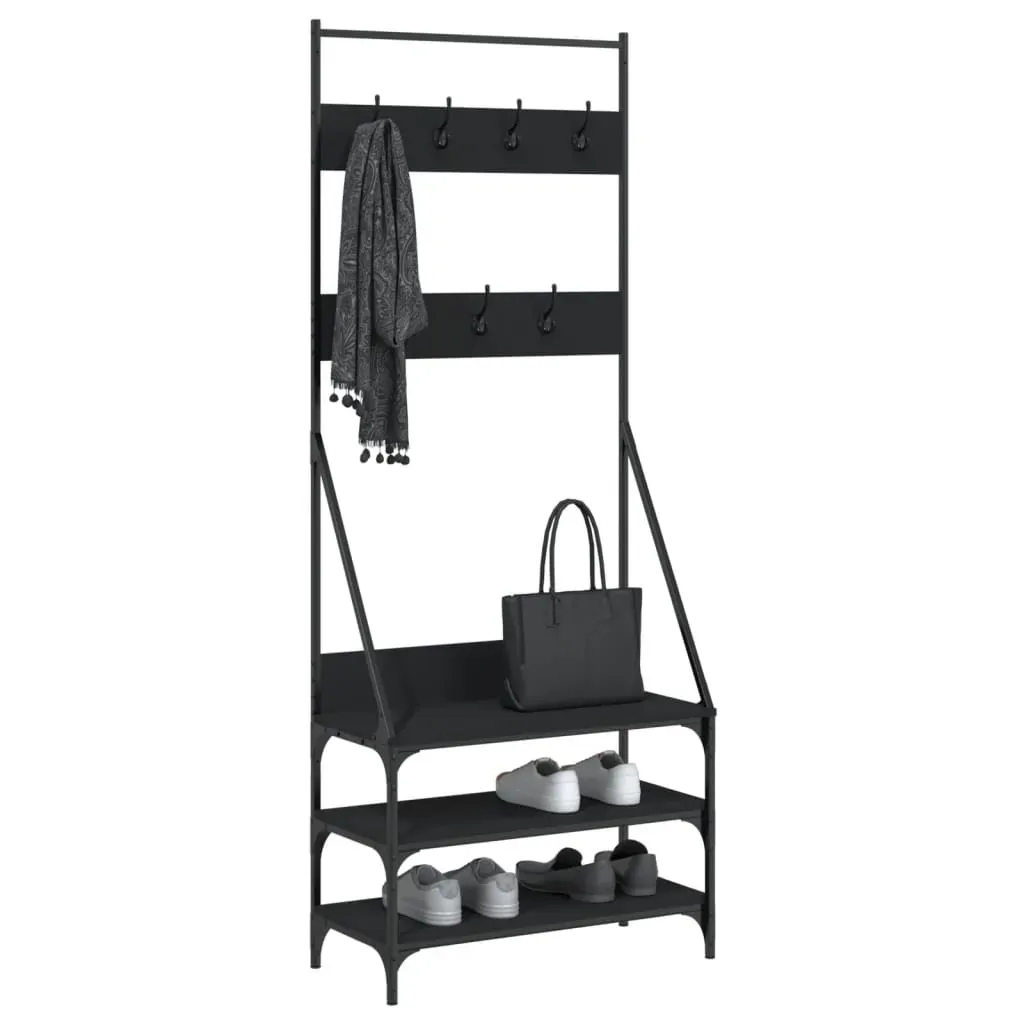 Clothes Rack with Shoe Storage Black 72x34x184 cm Price