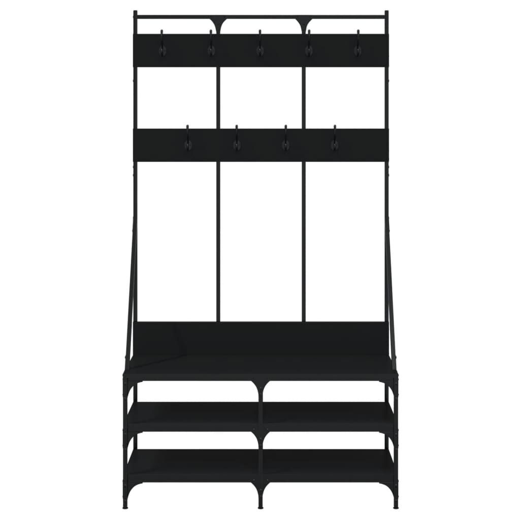 Clothes Rack with Shoe Storage Black 100x40x184 cm Price