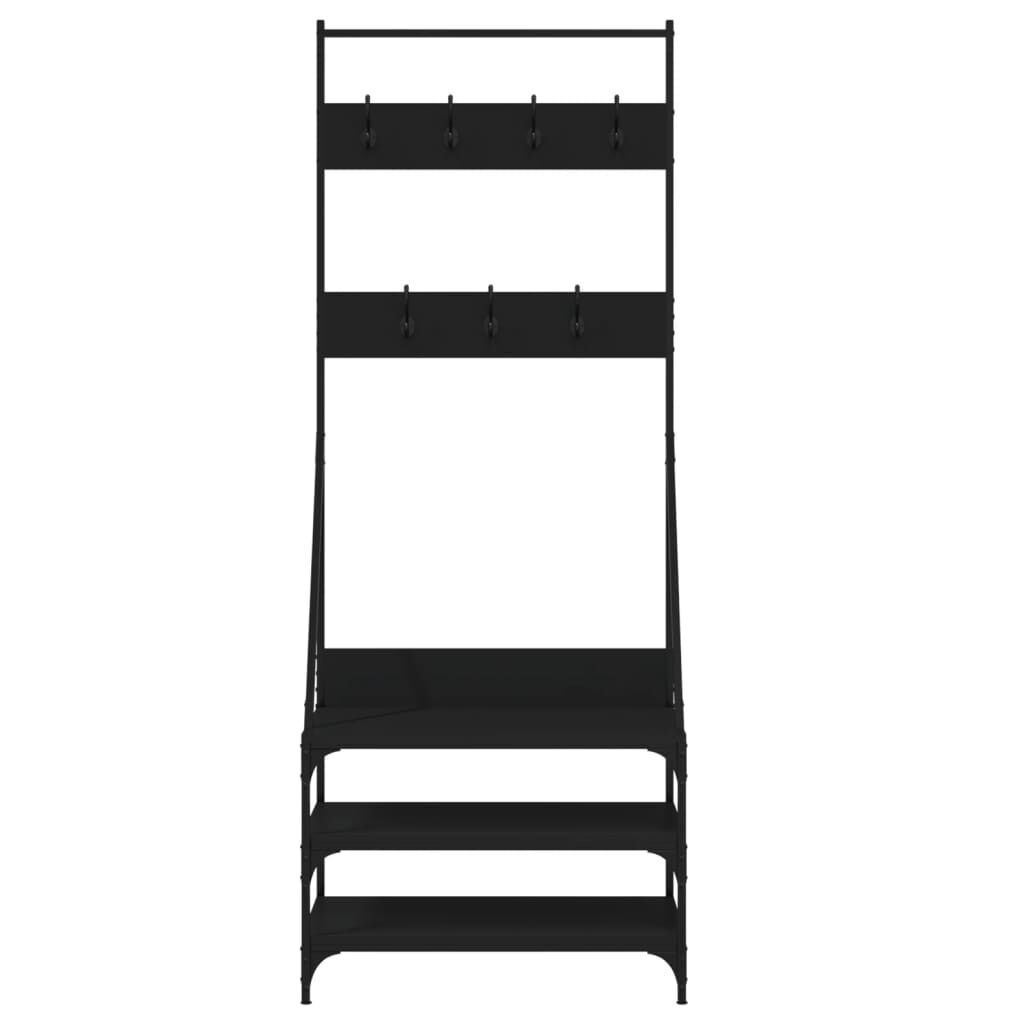 Clothes Rack with Shoe Storage Black 70x40x184 cm Price