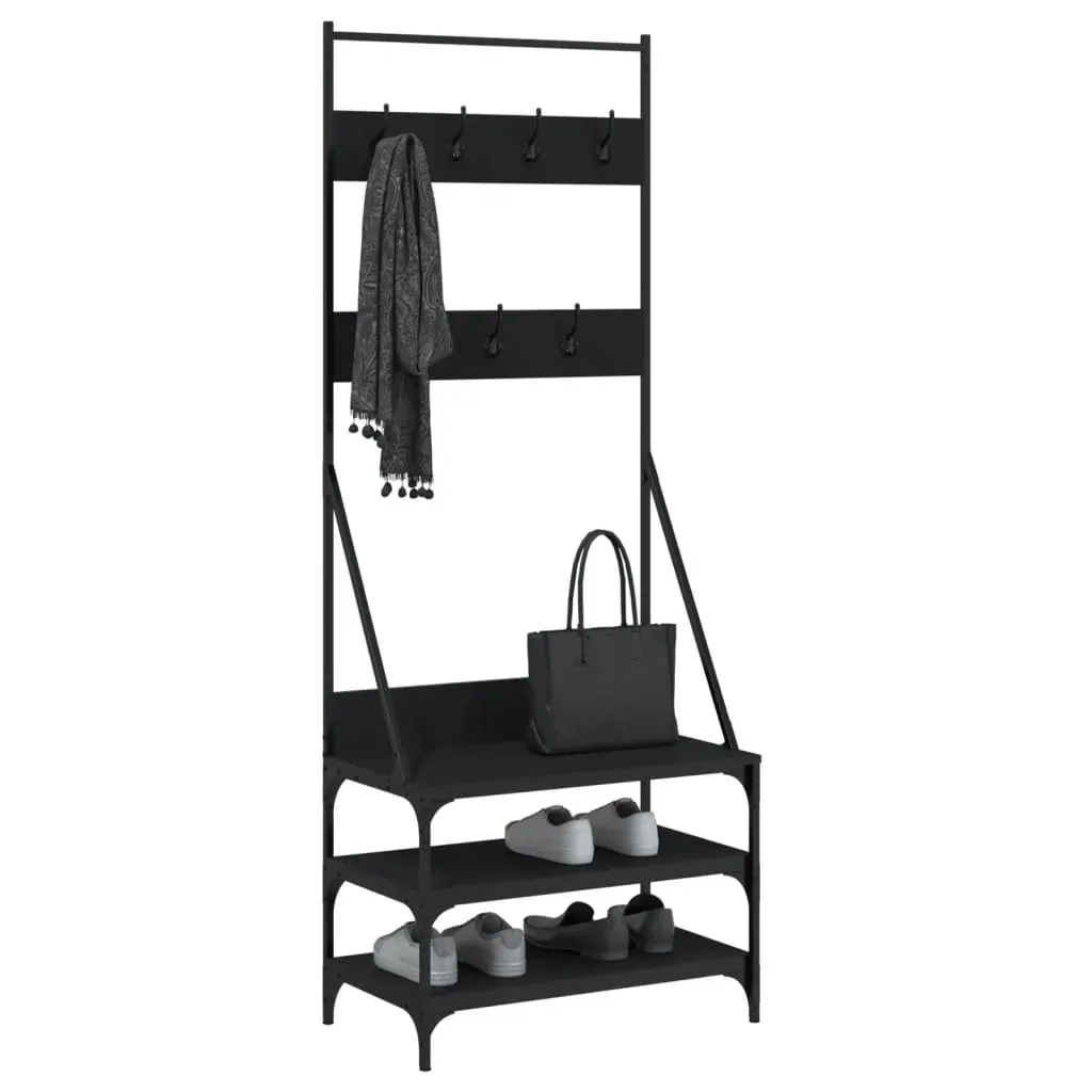 Clothes Rack with Shoe Storage Black 70x40x184 cm Price