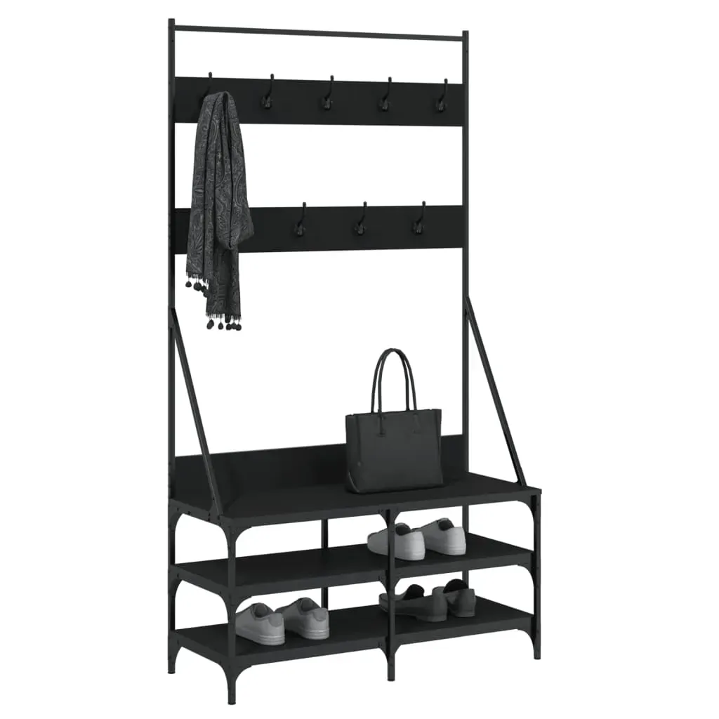 Clothes Rack with Shoe Storage Black 100x40x184 cm Price
