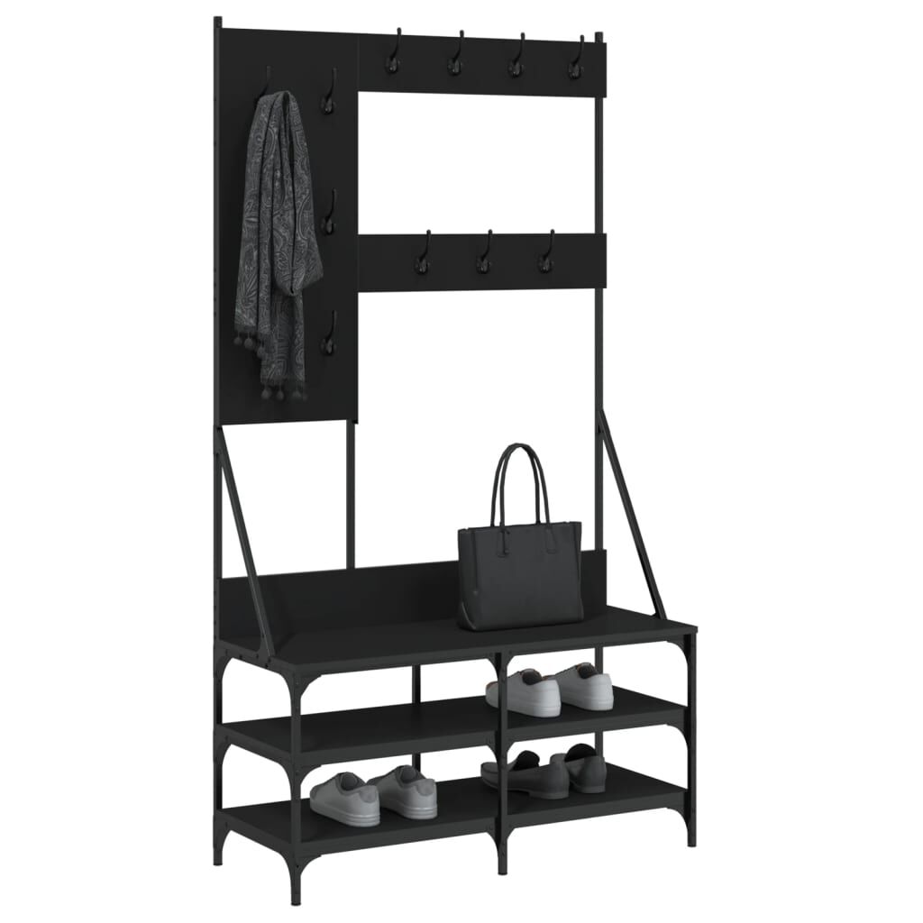 Clothes Rack with Shoe Storage Black 100x40x184 cm Price
