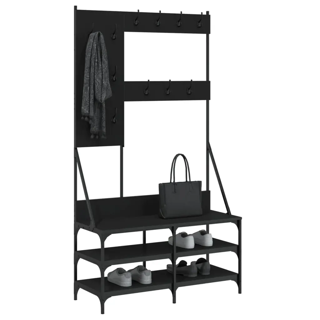 Clothes Rack with Shoe Storage Black 100x40x184 cm Price