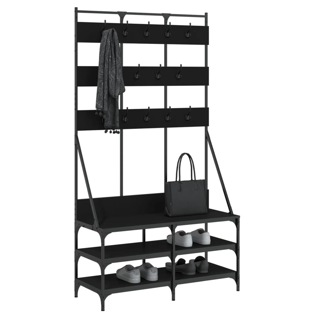 Clothes Rack with Shoe Storage Black 100x40x184 cm Price