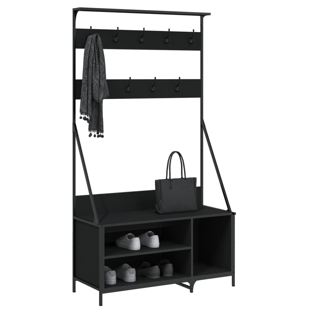 Clothes Rack with Shoe Storage Black 100x41x184 cm Price