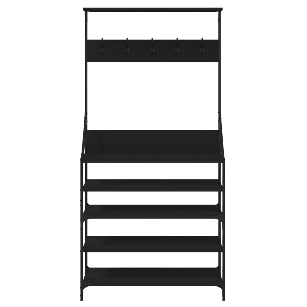 Clothes Rack with Shoe Storage Black 90x34x184 cm Price