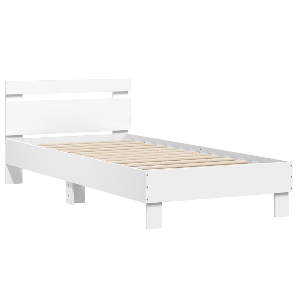 Bed Frame without Mattress with Headboard White 90x190 cm Price