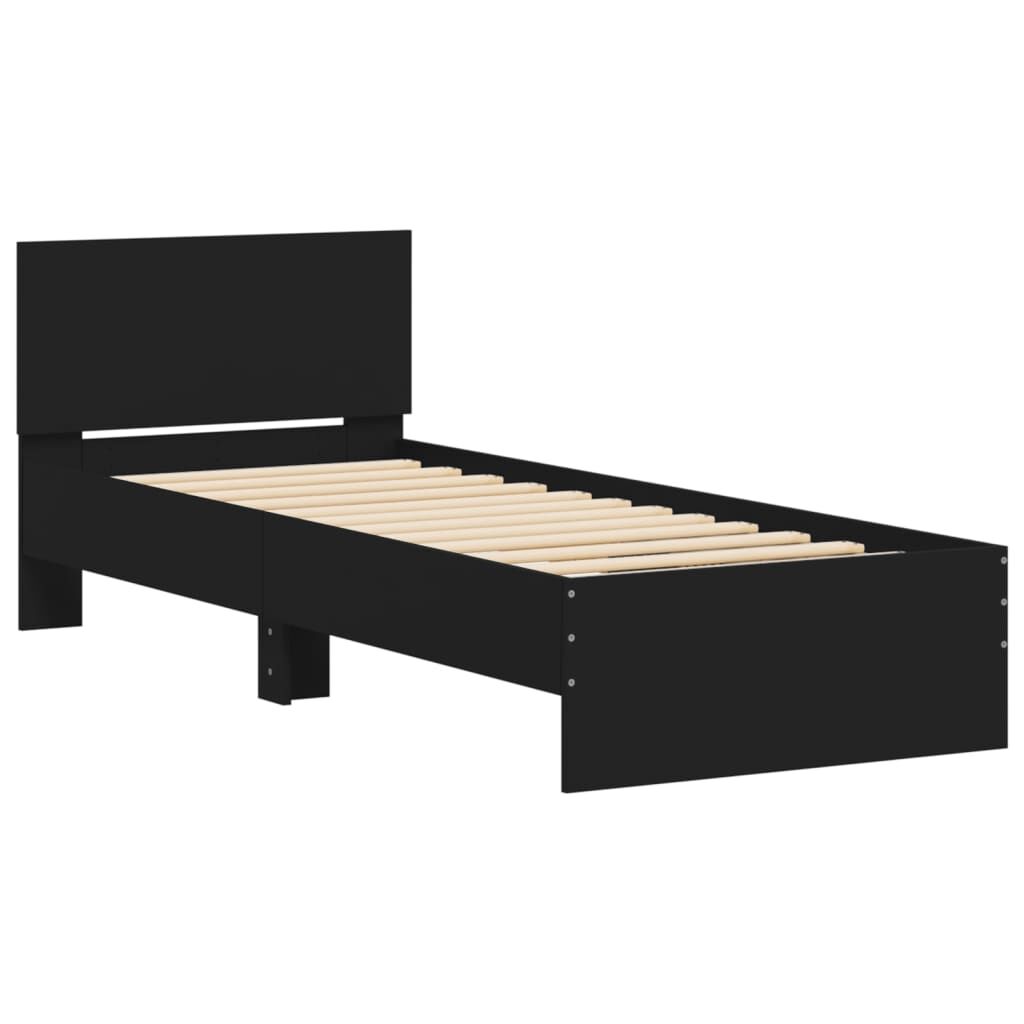 Bed Frame without Mattress with Headboard Black 90x190 cm Price