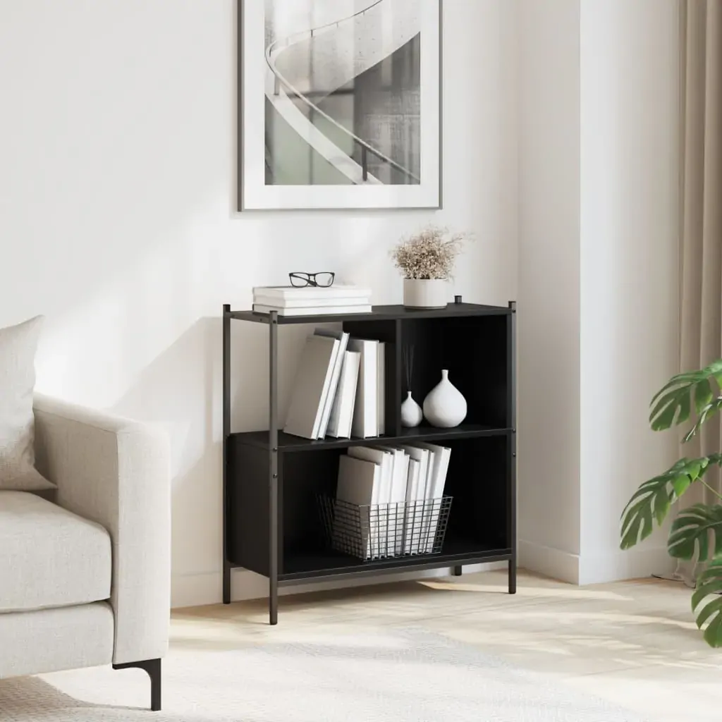 Bookcase Black 72x28x77.5 cm Engineered Wood Price