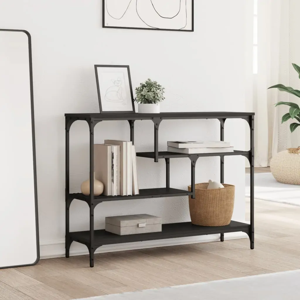Console Table Black 100x30x75 cm Engineered Wood Price