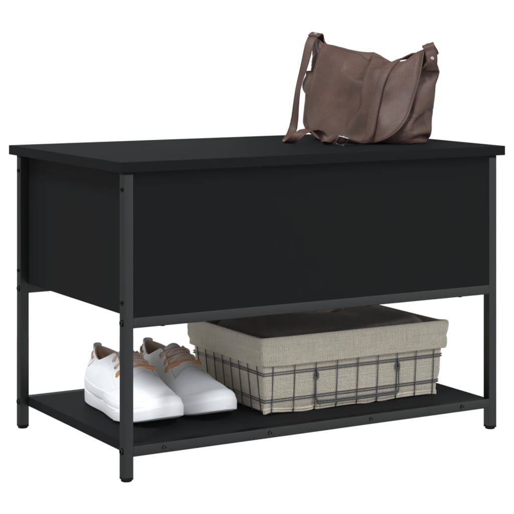 Storage Bench Black 70x42.5x47 cm Engineered Wood Price