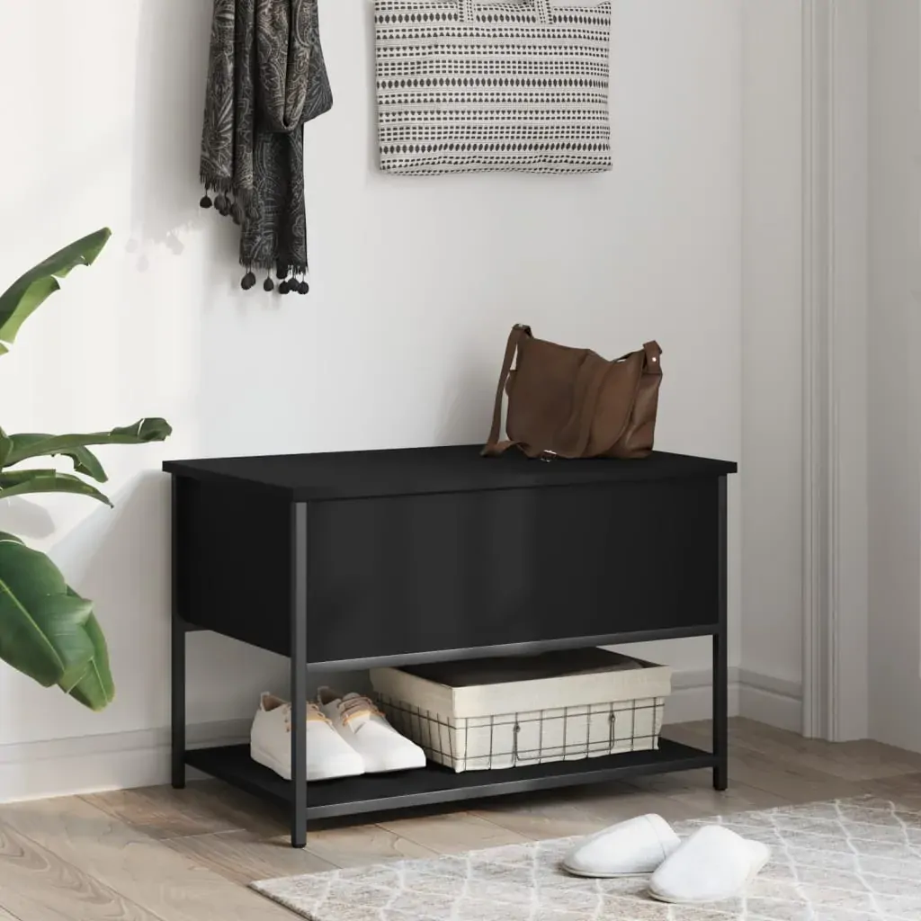 Storage Bench Black 70x42.5x47 cm Engineered Wood Price