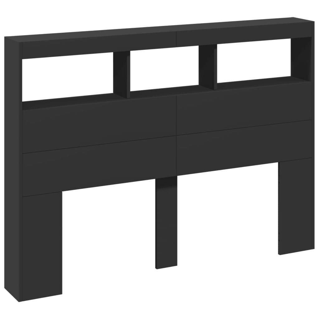 Headboard Cabinet with LED Black 140 cm Price