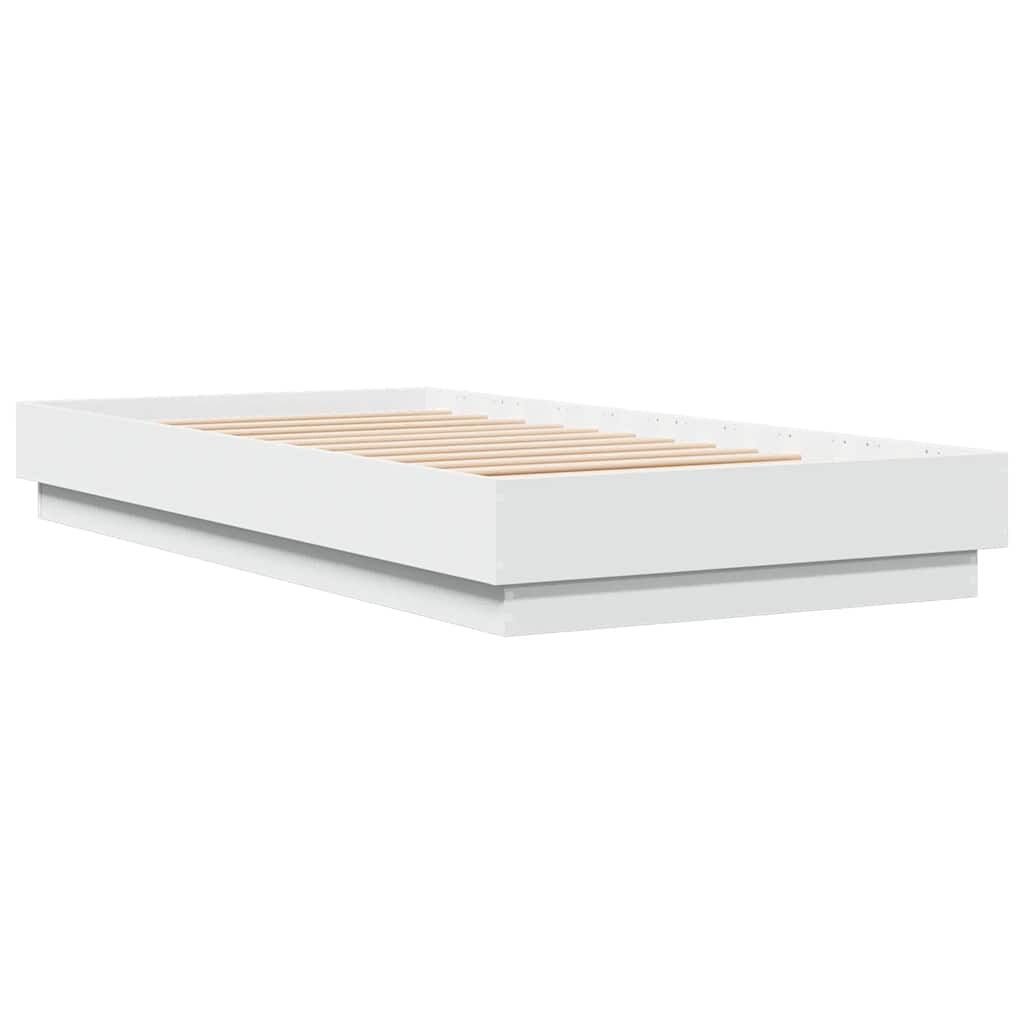 Bed Frame without Mattress White 90x190 cm Engineered Wood Price