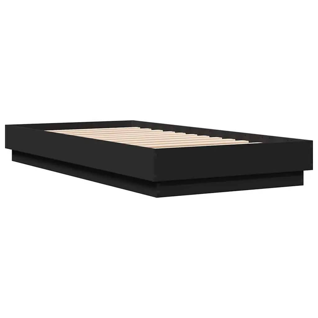 Bed Frame without Mattress Black 90x190 cm Engineered Wood Price