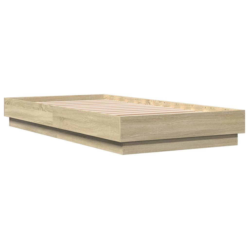 Bed Frame without Mattress Sonoma Oak 90x190 cm Engineered Wood Price