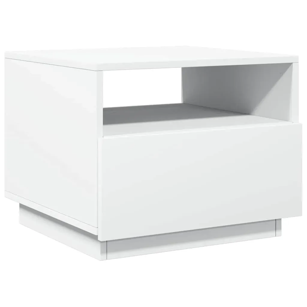 Coffee Table with LED Lights White 50x49x40 cm Price