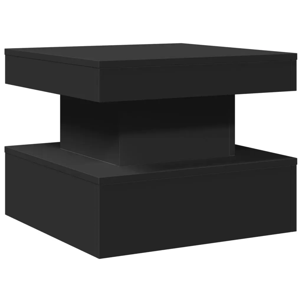 Coffee Table with LED Lights Black 50x50x40 cm Price