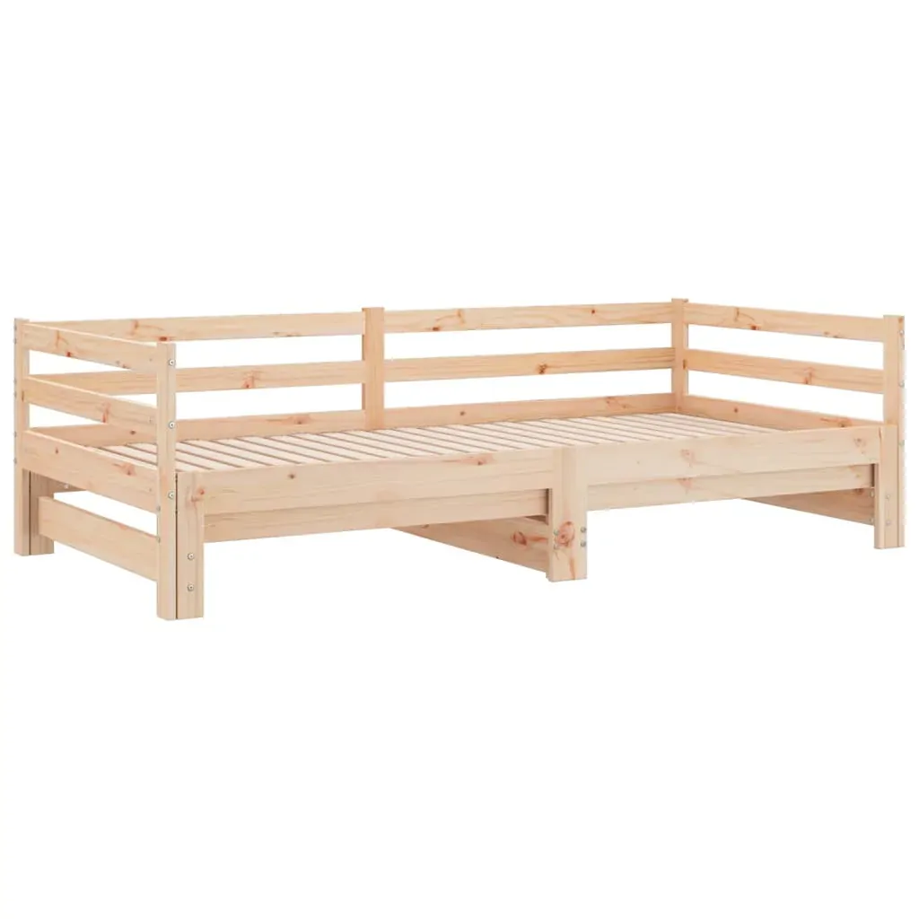 Day Bed with Trundle without Mattress 90x190 cm Solid Wood Price