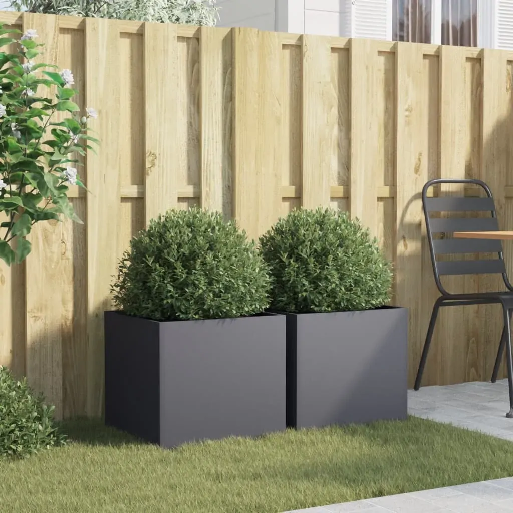 Planters 2 pcs Anthracite 42x40x39 cm Steel Price
