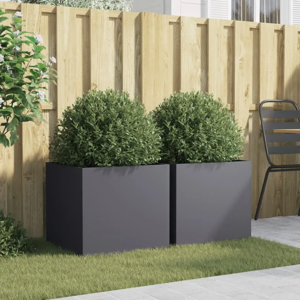 Planters 2 pcs Anthracite 49x47x46 cm Steel Price