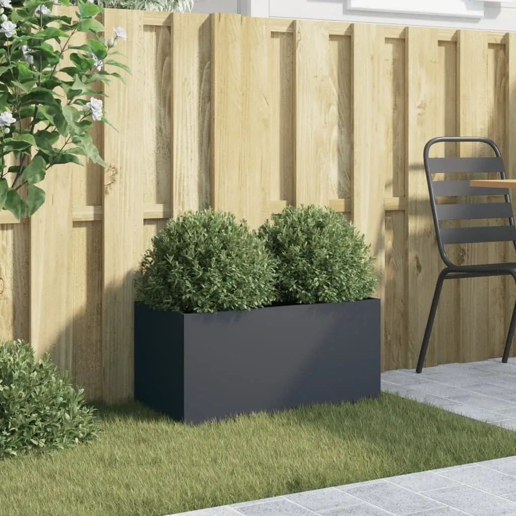 Planter Anthracite 62x30x29 cm Steel Price