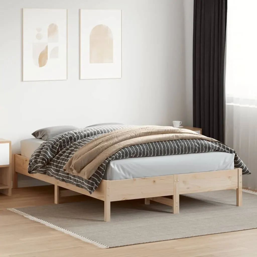 Bed Frame without Mattress 150x200 cm Solid Wood Pine Price