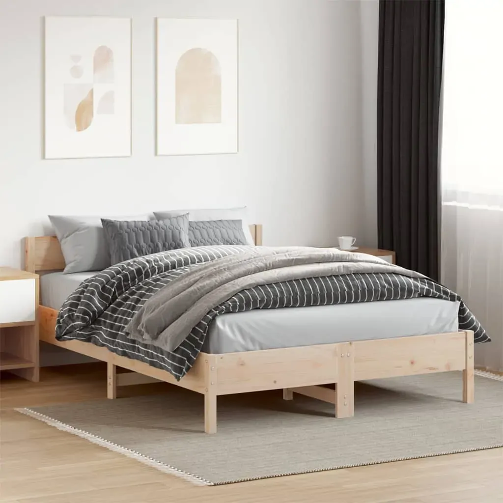 Bed Frame without Mattress 150x200 cm Solid Wood Pine Price