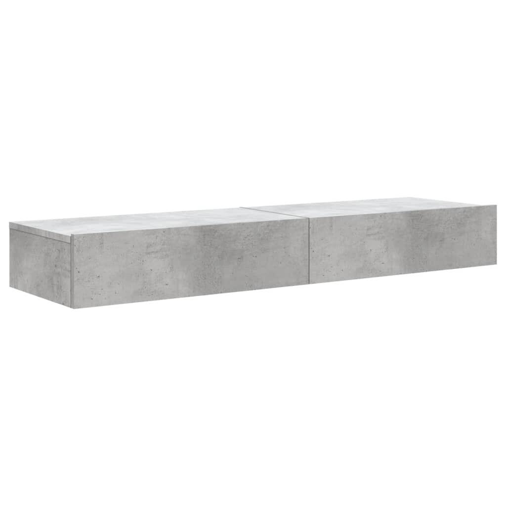 TV Cabinets with LED Lights 2 pcs Concrete Grey 60x35x15.5 cm Price
