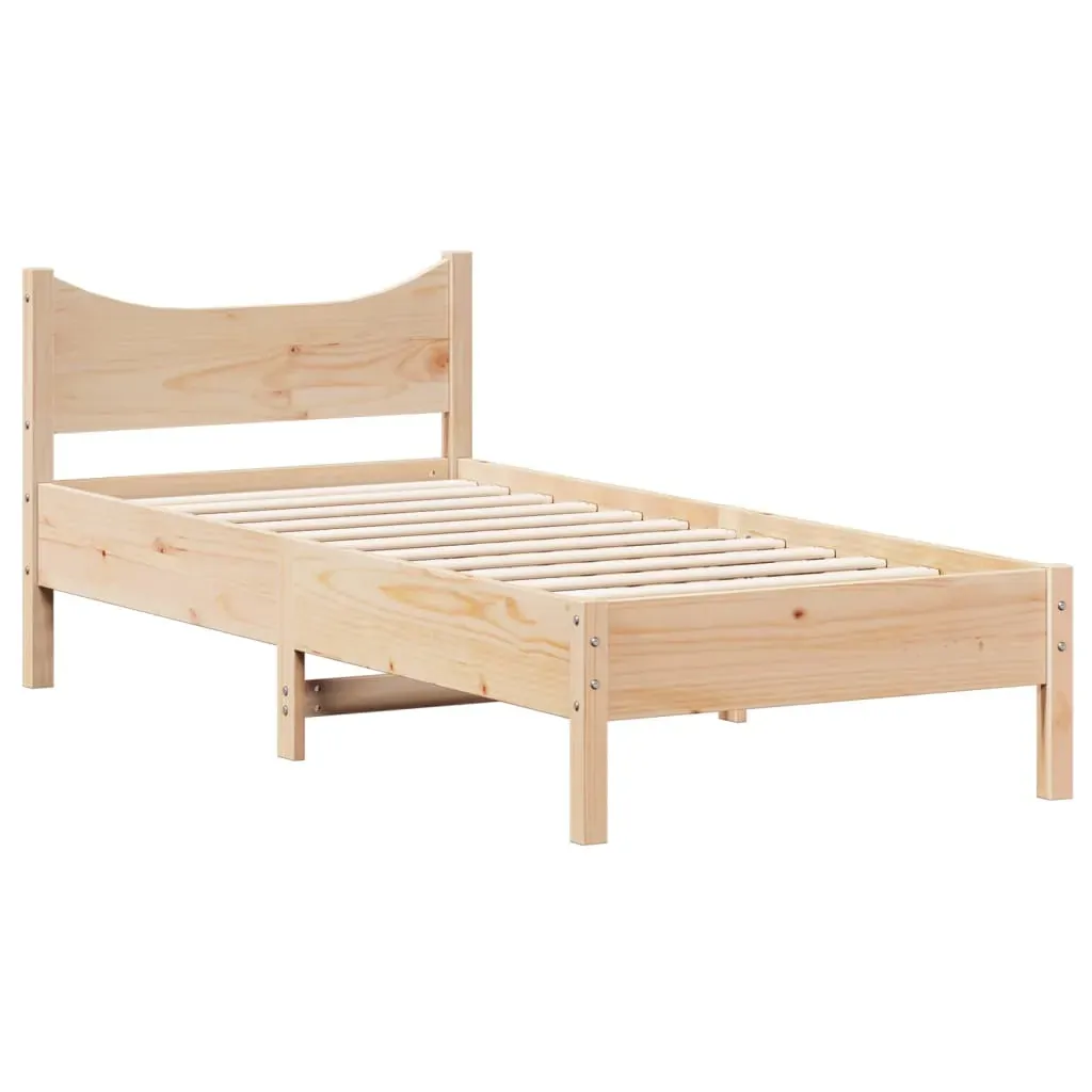 Bed Frame without Mattress 92x187 cm Single Solid Wood Pine Price