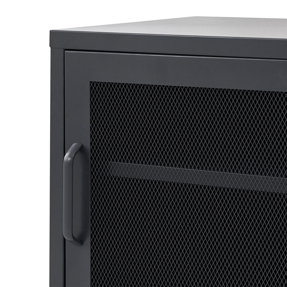 ArtissIn Bedside Table Mesh Door Cabinet - Black Price