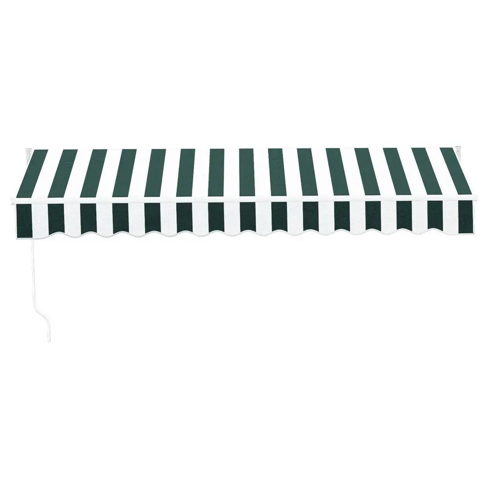 Retractable Folding Arm Awning Manual Sunshade 3Mx2.5M Green White Price