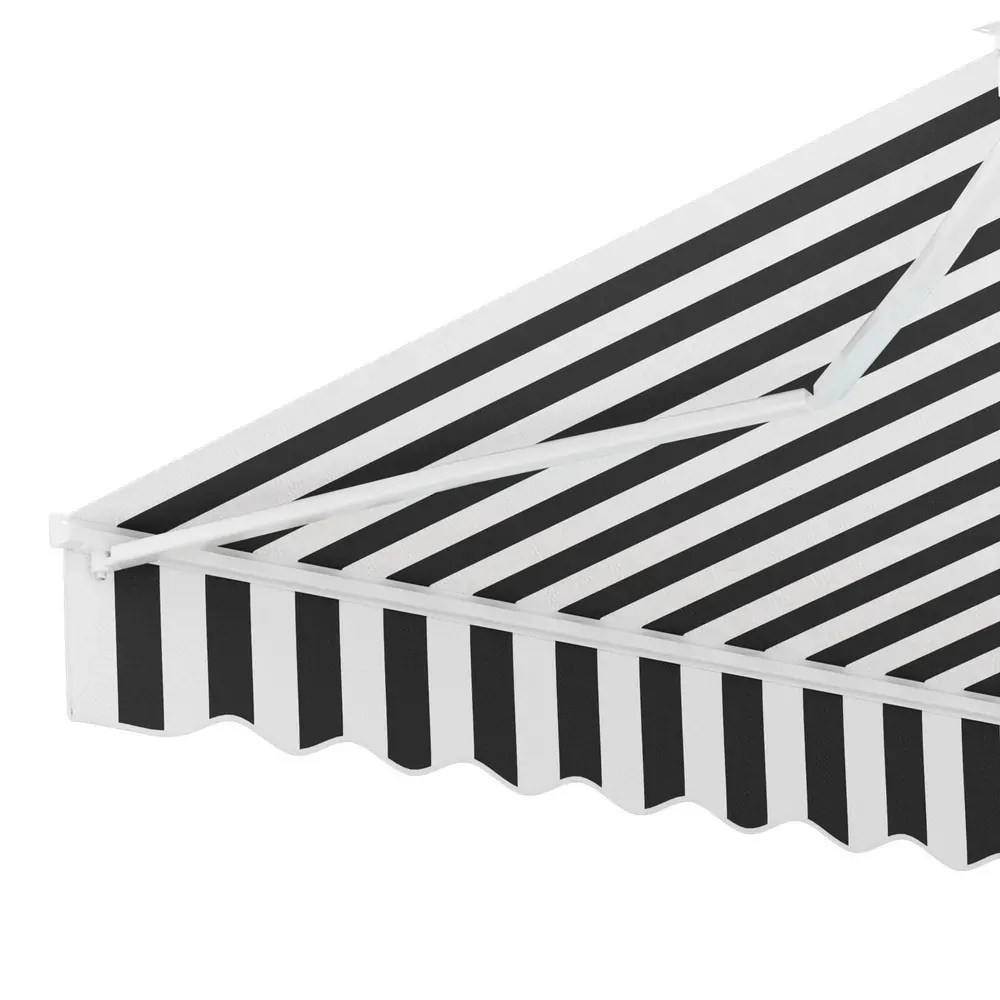 Instahut Retractable Folding Arm Awning Manual Sunshade 3Mx2.5M Grey White Price