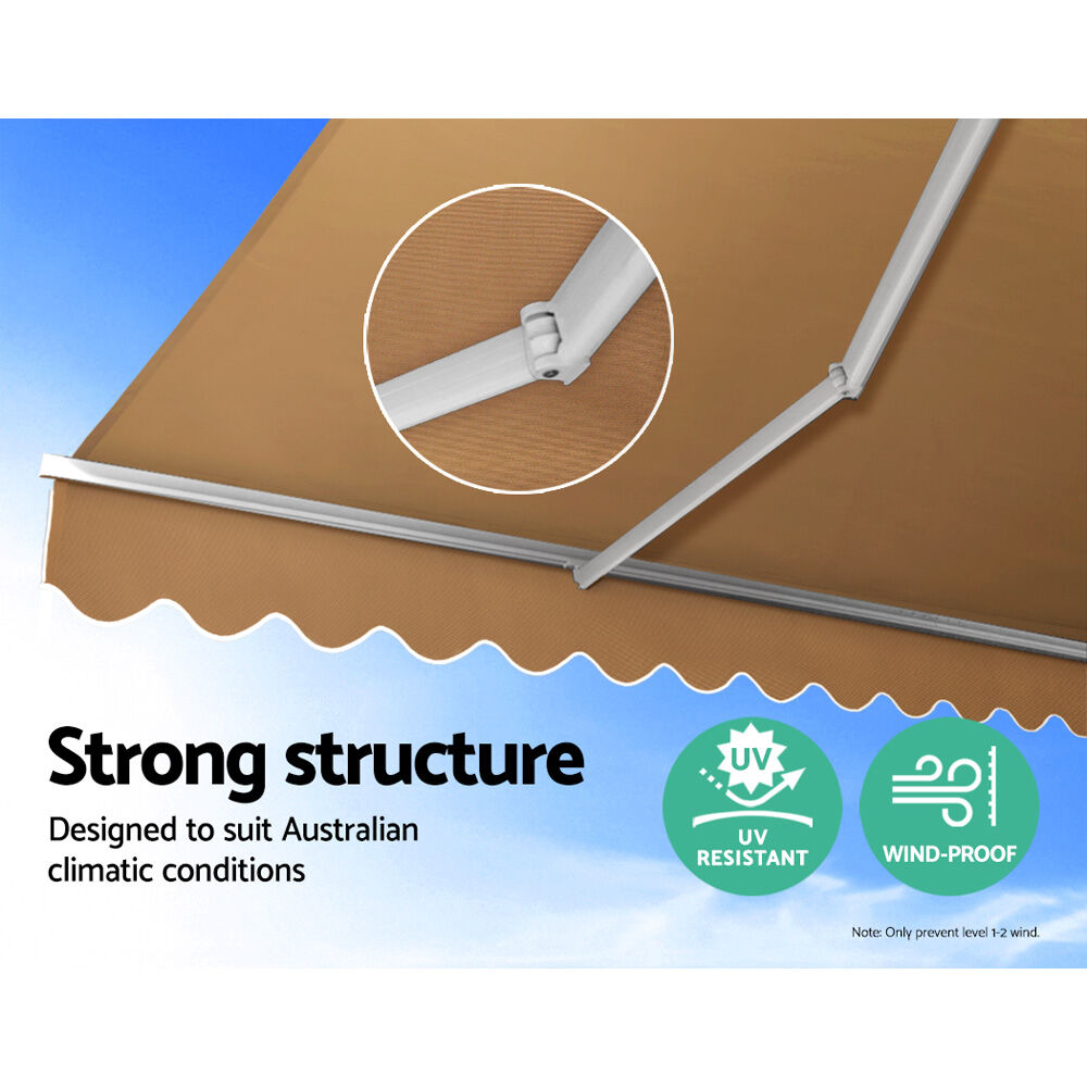 Retractable Folding Arm Awning Manual Sunshade 4Mx2.5M Beige Price