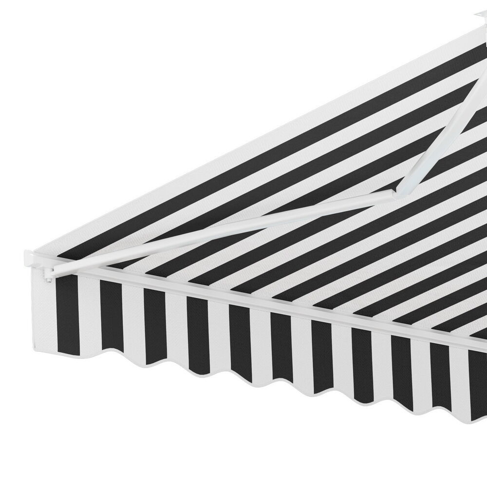 Instahut Retractable Folding Arm Awning Manual Sunshade 4Mx3M Grey White Price