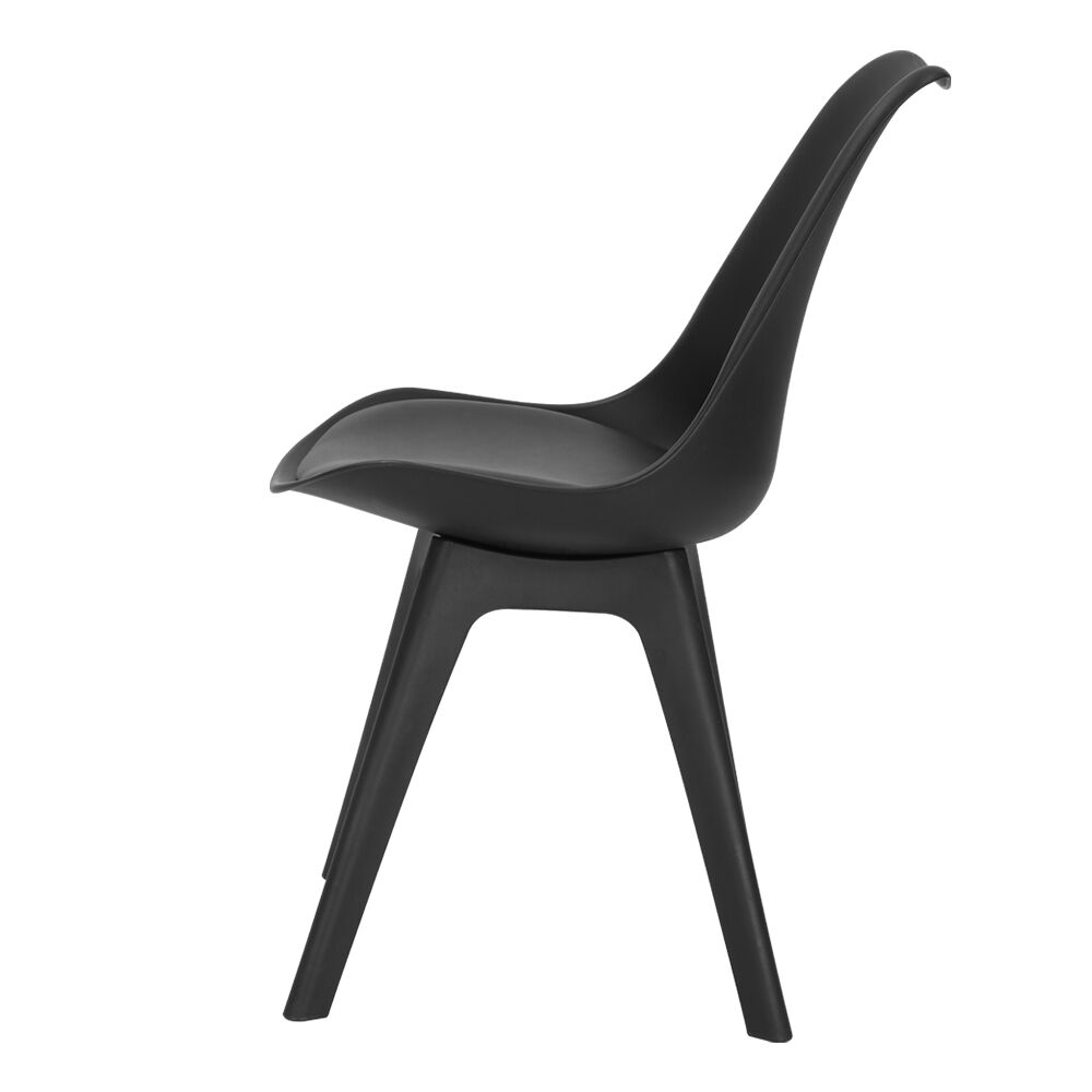 Dining Chairs Set of 4 Leather Plastic DSW Replica Black Price